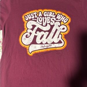 Bella Canvas Maroon Women’s  “Just a Girl Who Loves Fall' Graphic Tee